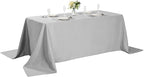 Rectangle Tablecloth 90x156 inch Washable Polyester Fabric Table Cloth for Wedding Party Dining Banquet Decoration（90x156, Silver）