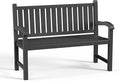 PatioZen Outdoor Bench, Waterproof & Weatherproof Garden Bench with Ergonomic Design, 2-Person Resin Bench for Porch, Deck, Patio, Outdoor, Garden & Park(Black)
