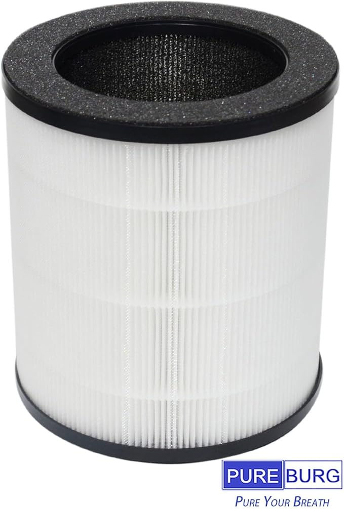 PUREBURG Replacement Filters Compatible with Mooka M02 Air Purifier,2-Pack H13 HEPA 3-stage filtration Activated Carbon 2-in-1 Air Clean Dust VOCs Odor PM2.5