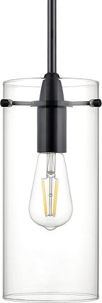 Black Pendant Lights Kitchen Island - Large Clear Glass Pendant Light Fixture