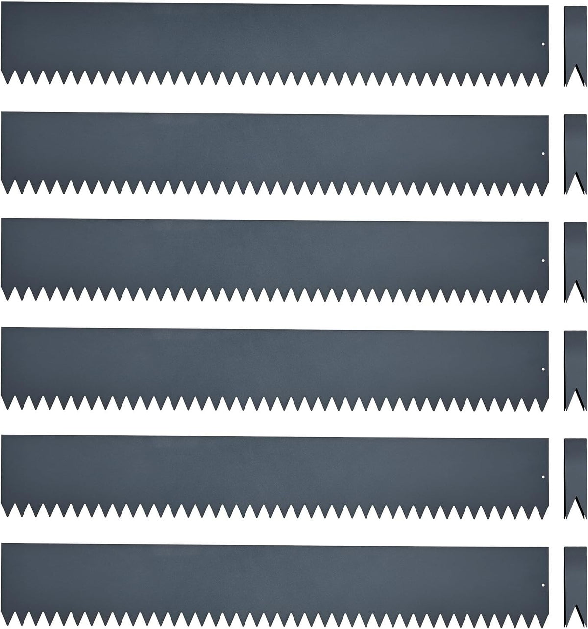 Landscape Edging Kit, Galvanized Steel Edging Landscape Lawn Edging Powder for Lawn Yard, Coated Bendable Metal Strips, No-Dig Hammer-in Edging Border w/Clips (6 INCH 6 PCS, Navy Blue)