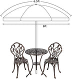 AMMSUN Patio Umbrella, 6.5 ft Outdoor Table Umbrella with Tilt Steel Pole, UPF50+ Protection, Great for Outdoor Garden Backyard, Maroon
