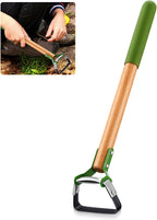 1 Pcs Mini Garden Hula Hoes for Weeding Long Stirrup Hoe Tools Scuffle Hoe Garden Tool for Lawn Yard Weeding Gardening (Wood Handle)