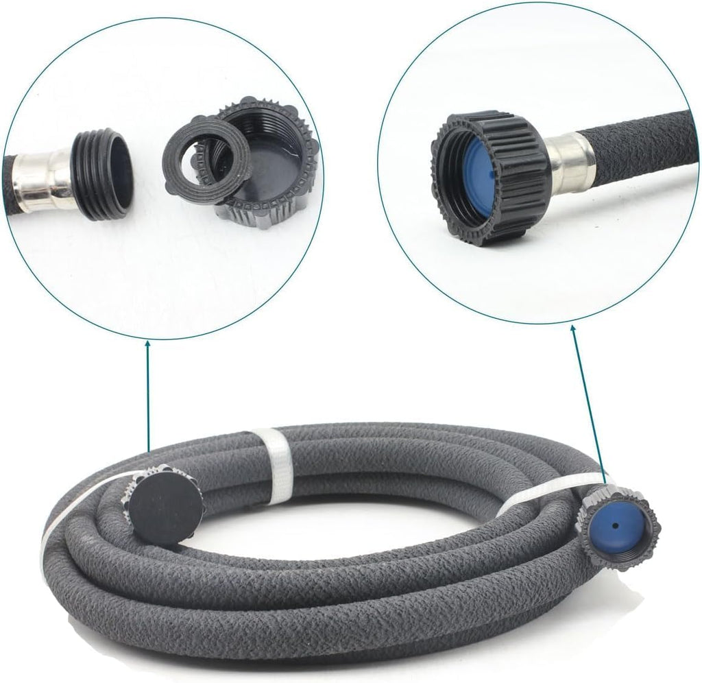 Soaker Hose with Connector 5/8in Diameter 25FT 50FT Black Garden Water Hose Flower Bed and Lawn Lightweight Hose (50FT)