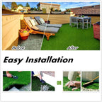 Artificial Grass Turf 14FTx91FT, 1.38" Pile Height Realistic Synthetic Grass, Indoor Outdoor Pet Faux Grass Astro Rug Carpet for Garden Backyard Patio Balcony