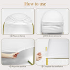 Ledido Wedding Arch Backdrop Cover 6FT 7.2FT Arch Covers 2Set Fitted Stretchy Spandex Round Top Stand Backdrop Cover for Wedding Banquet Ceremony Birthday Party Baby Shower Event Decoration,White