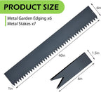 Landscape Edging Kit, Galvanized Steel Edging Landscape Lawn Edging Powder for Lawn Yard, Coated Bendable Metal Strips, No-Dig Hammer-in Edging Border w/Clips (6 INCH 6 PCS, Navy Blue)