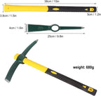 4 Pack 15 Inch Mattock Hoe, Steel Forged Pickaxe with Fiberglass Handle, Weeding Pick Axe, Hand Digging Mattock for Camping, Prospecting, Weeding