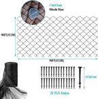 Koi Pond Netting for Leaves 50x50 Ft, 1 in Strong Woven Pond Leaf Net Cover, Protecting Koi Fish from Herons, Raccoons, Birds, Cats & Predators, 28 Pcs Stakes Included