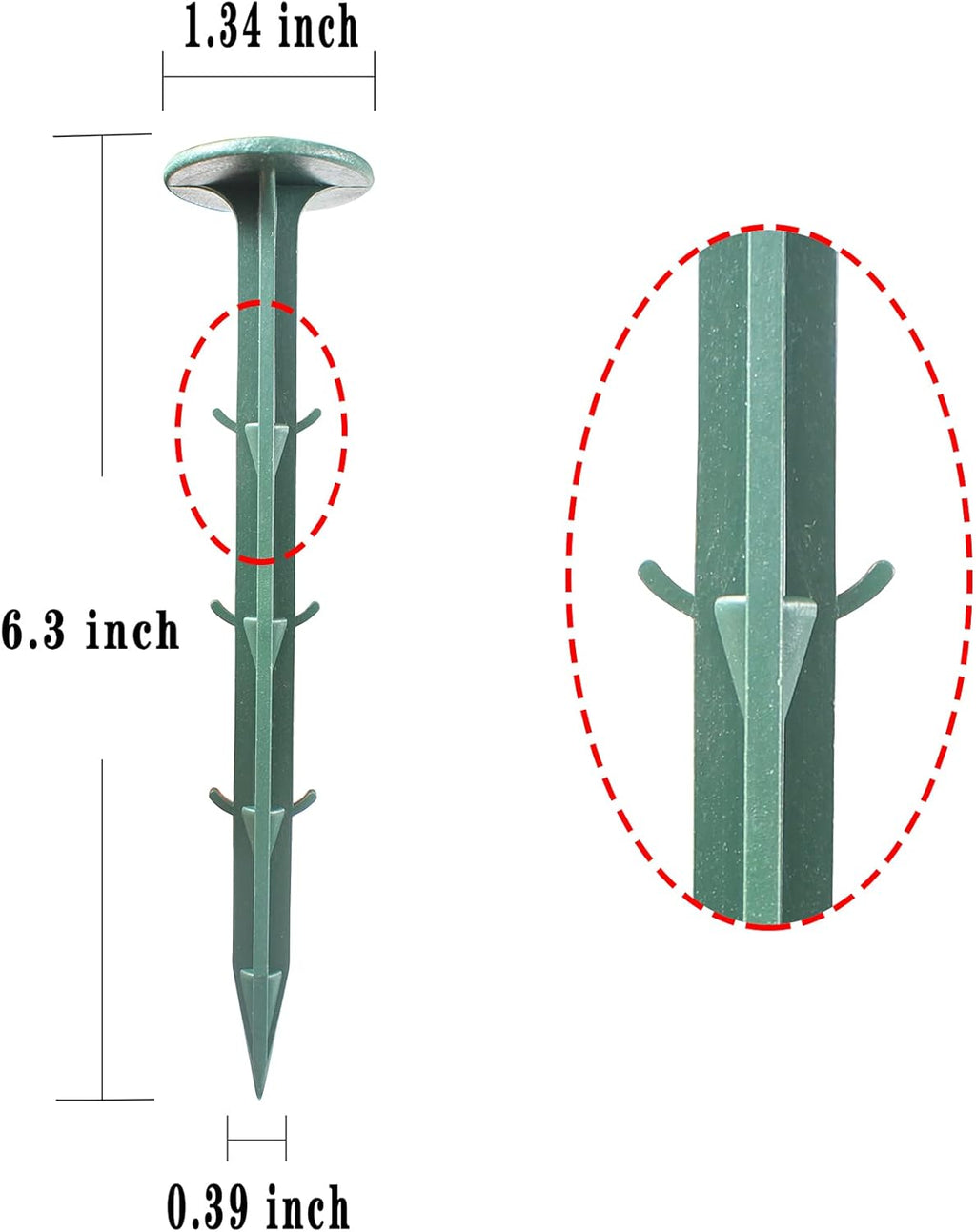 6-Inch Plastic Stakes Sturdy Plastic Stakes Anchors Rustproof for Holding Down Landscape Fabric Lawn Edging,Weed Barrier, Tents,Game Nets and Rain Tarps (50)
