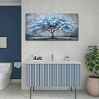 Canvas Wall Art for Living Room Wall Decor for Bedroom Office Modern Hotel Wall Decorations Blue Tree Landscape Paintings Abstract Pictures Artwork Room Aesthetic Home Decor 20x40 in