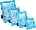 Isaac Jacobs Decorative Sparkling Turquoise Jewel Picture Frame, Photo Display & Home Décor (4x4, Turquoise)