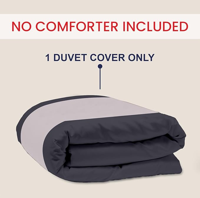Kotton Culture 1 Pc Custom Size Duvet Cover Only -100% Egyptian Cotton Sateen 600 Thread Count Ultra Soft Premium Durable Comforter Cover Zipper Closure & Corner Ties (Dashing Grey, Custom)