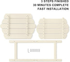 Small Outdoor Side Tables Modern 2-Tier Adirondack Table Rustic End Table HDPE Storage Shelf Industrial Corner Rectangle Coffee Table for Patio Garden Balcony Backyard Pool Farmhouse Home White
