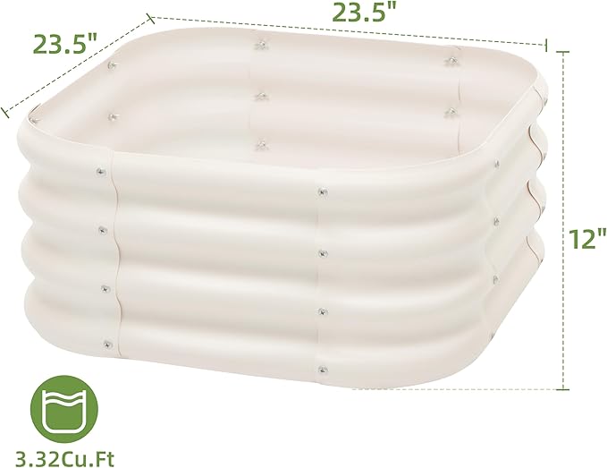 2-Pack 2x1ft Galvanized Raised Garden Bed, Outdoor Planter Bed, Metal Planter Box for Gardening and Planting