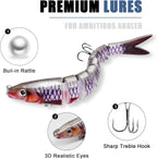 Fishing Lures for Bass Trout Topwater Multi Jointed Swimbaits Slow Sinking Bionic Swimming Lures Bass Freshwater Saltwater Bass Lifelike Fishing Lures Kit