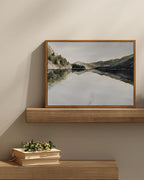 InSimSea Framed Wall Art for Living Room Mountain Reflection Decor Vintage Wall Art Mountain Range Nature Wilderness Art Decorative Rustic for Living Room Bedroom Office Wall Decor 12x16in