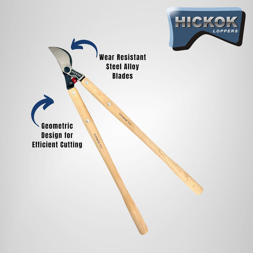 Heavy Duty Tree Lopper – 30" Long Reach Tree Branch Cutter with Hickory Wood Handles | Professional Arborist Pruning Tool Made in USA