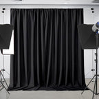 Joydeco Black Backdrop Curtain for Parties, Wrinkle Free Black Backdrop Drapes for Party Home Party, Curtains Backdrop 5ft x 8ft 2 Panels with Rod Pockets