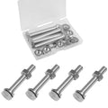 M10 Hex Bolts and Nuts Set, M10x60mm Fully Thread Bolt, M10-1.25mm Hexagon Nut with Flat Washers, Spring Washers 304 Stainless Steel Fastener Set for Caster Wheels Assembly 4 Sets