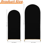 Wedding Arch Cover Spandex Arch Backdrop Cover 7.2FT,6FT Set of 2 Arch Covers Stretchy Backdrop for Wedding Birthday Party Decoration Baby Shower Banquet (Black)