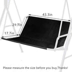 Swing Bench Replacement, 600D Oxford Waterproof Thick 2/3 Seat Patio Swing Cover (Black, M - 43.3x17.7x21.7in)