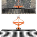 KUAFU 60 in Landscape Rake, 3 Point Rake Compatible with Category-1 Tractor, 360 Degree Rotation Tow-Behind Garden Tool for Compact Tractors for Farm, Garden, Clearing Brush, Raking Arenas 2 Package