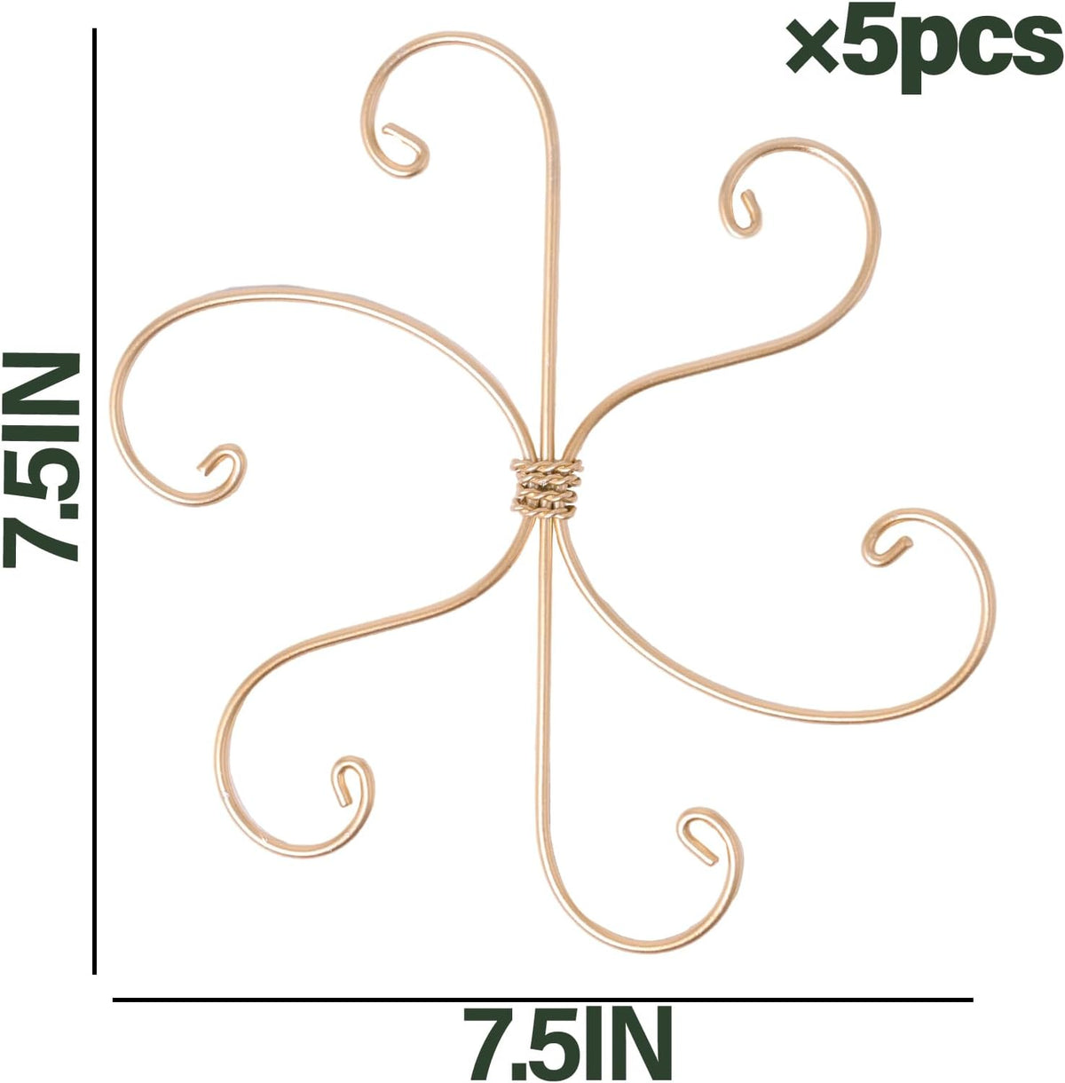 5PCS 7.5 Inch Monstera Plant Stem Support Hook - Premium Metal Structure for Indoor Plants, Durable and Elegant Stem Holder with Soft Touch Clips for Stable Growth