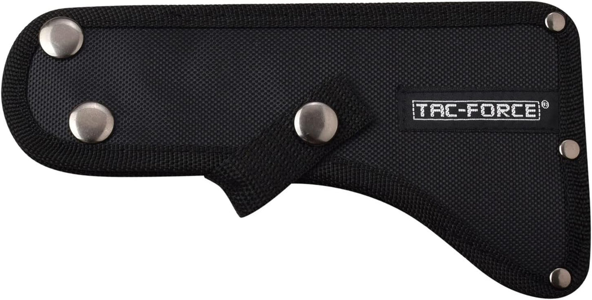 TAC-FORCE Tomahawk – Axe - Satin Finish Stainless Steel Blade w/Etched U.S.A. Flag, Black Wood Handle, Full Tang Construction, Includes Nylon Sheath, Tactical, EDC, Rescue - TF-AXE001S