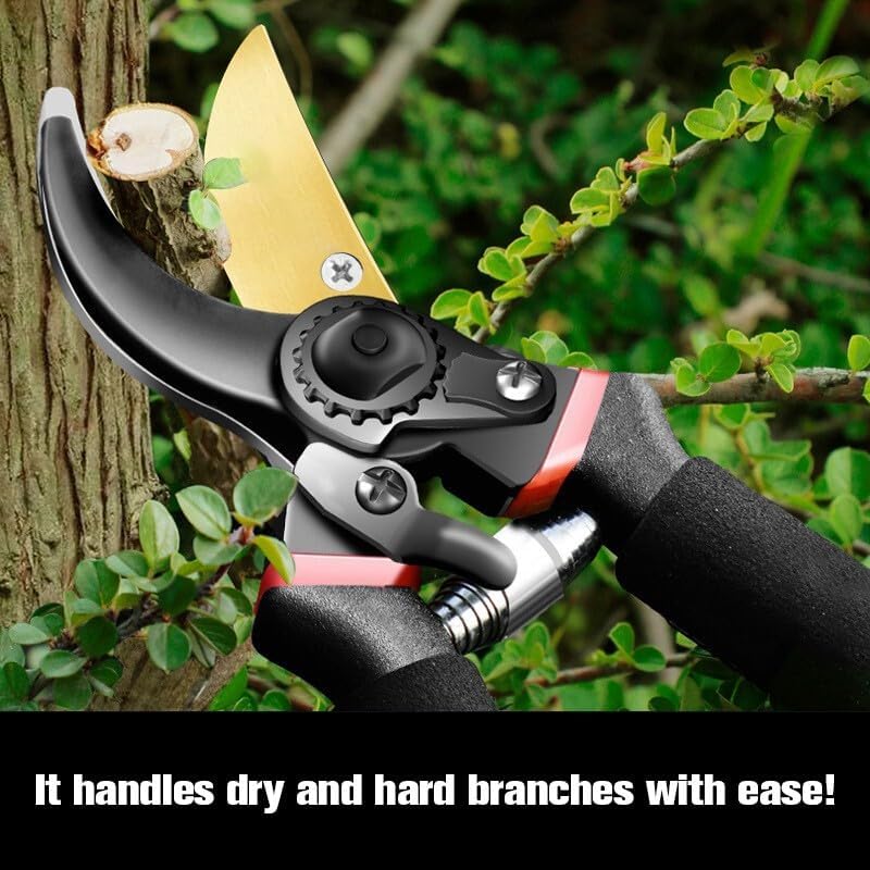 Astorn Premium Bypass Pruning Shears for Gardening - Heavy Duty, Ultra Sharp Garden Shears w/Ergonomic Soft Grip Handle - Made with High-Grade Carbon Steel - Ideal for Cutting, Gardening & Trimming