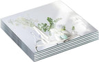 JAMBALAY 12" Glass Mirror Centerpieces for Table, Set of 12 Mirror Centerpieces, Square Glass Mirror Tiles, Candle Plates, Tray, for Wedding and Parties