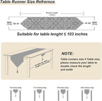Embroidered Dark Brown Table Runners 120" Boho Thick Chenille Gold Floral Pattern for Party Decor