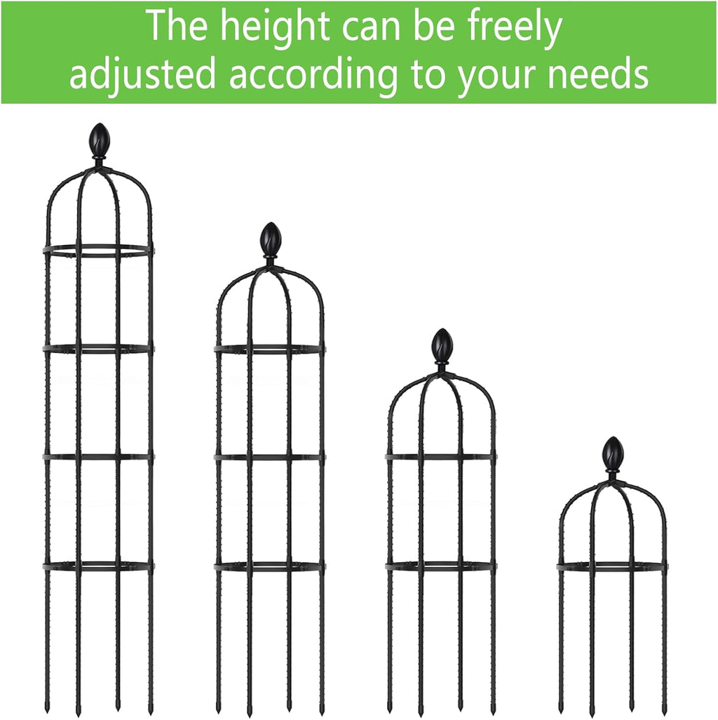 2 Pack 6Ft Tall Garden Obelisk Trellis for Climbing Plants Outdoor, Rustproof Plant Trellis Garden Tower Trellis for Potted Plant Climbing, Flowers Vegetable Cucumber Trellis