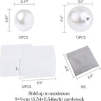 UNIQOOO 12Pcs Decorative Pearl Place Card Holders Bulk, Elegant Ivory Name Card Stands Set, for Wedding Table Place Cards, Dessert Table Decor, Retail Shop, Business Card, Name Tag, Party Food Signs
