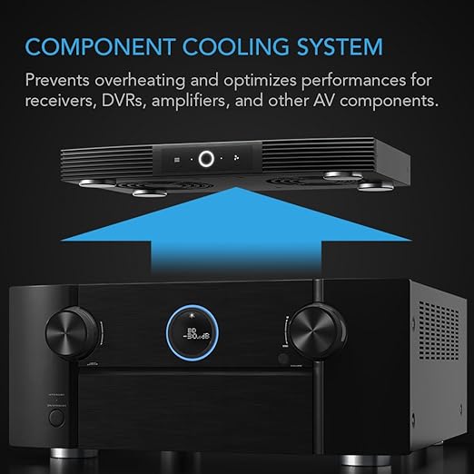 AC Infinity AIRCOM S7, Quiet Cooling Fan System 12" Top-Exhaust for Receivers, Amps, DVR, AV Cabinet Components