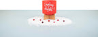 Ceramic Holiday Planter Pot, Merry & Bright Design, Red & White, Holds 4" House Plant or Succulent, Festive Winter Christmas Home Décor with Wood Stand