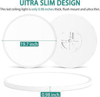 20 Inch Dimmable LED Ceiling Light Fixture, Ultra Thin Flush Mount, 40W 4000Lumen, 3 Color Changeable, Round, White, for Dining Room, Kitchen, Bedroom, Office, Hotel