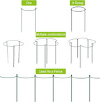 HiGift 16 Pack 24 Inch Plant Support Stakes, 10" Wide x 24" High Half Round Metal Garden Plant Stake Peony Support Cage, Green Plant Support Ring Border for Tomato,Hydrangea,Flower Indoor Outdoor