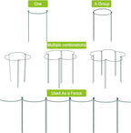 HiGift 8 Pack 24 Inch Plant Support Stakes, 10" Wide x 24" High Half Round Metal Garden Plant Stake Peony Support Cage, Green Plant Support Ring Border for Tomato,Hydrangea,Flower Indoor Outdoor