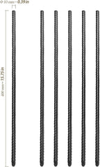 20 Pack 16 Inch Straight Rebar Stakes, 3/8" Thick Steel Heavy Duty Anchor Ground Rebar Stakes with Pointed End, Metal Garden Stakes for Landscaping Camping Concrete Forming Plant Support, Black