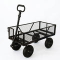  Heavy Duty Steel Garden Cart, 950 LBS Load Capacity Garden Wagon with 10 inch Tire and 180° Rotating Handle Attach to ATV or Tractor Blac