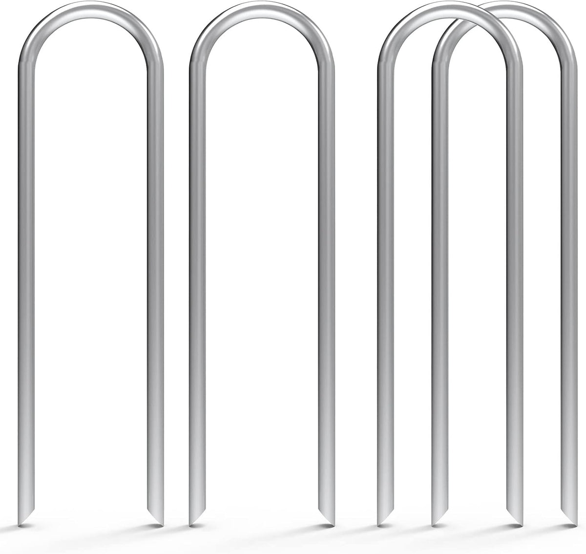 MySit 100 Pack 6 Inch Garden Stakes Heavy Duty 11 Gauge Galvanized Yard Staples U Pegs Fences Drip Irrigation Securing Stakes 1/2-Inch to 1-5/8-Inch Loop Stake for Anchoring Lawn Drippers Soaker Hose