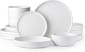 AmorArc Stoneware Dinnerware Sets with Pasta Bowl Set, Reactive Ceramic Plates and Bowls Set, Highly Chip and Crack Resistant | Dishwasher & Microwave Safe | Round Dishes Set Service for 4 (16pc)