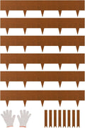 VEVOR Steel Landscape Edging, 6 Packs 40 x 8 in Weather-Resistant & Pre-Rust Metal Landscape Edging, Bendable Garden Edging Border, Shark Spike, Lawn Edging for Flower Bed Yard Pathway Divider