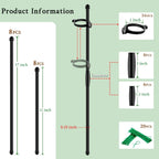 Plant Stakes 17inch &11inch SupKing Adjustable Length Plant Support Stake 16Pcs Black Orchid Stick with Clips for Indoor Outdoor,Garden Pole for Potted Tomato Amaryllis Vegetables with 20 Ties