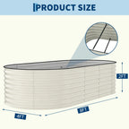 Garvee 2 Pack 8x4x2ft Galvanized Raised Garden Bed, Oval Metal Planter Box
