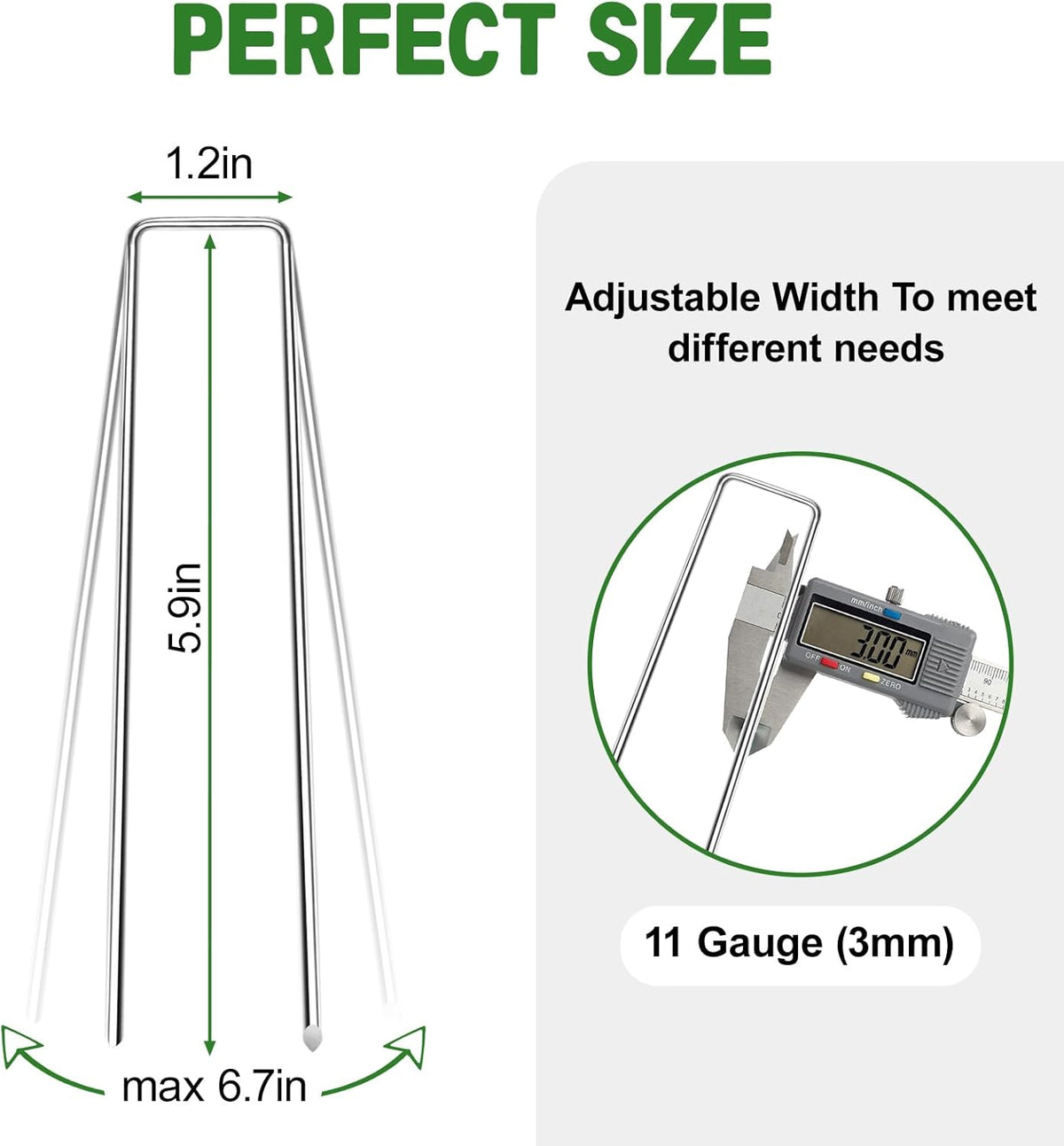 6 Inch Garden Stakes, 25 Pack Landscape Staples Anti-Rust 11 Gauge Galvanized Ground Stakes Pins for Yard Fabric, Lawns, Weed Barriers, Landscape Fabrics, Irrigation Hose