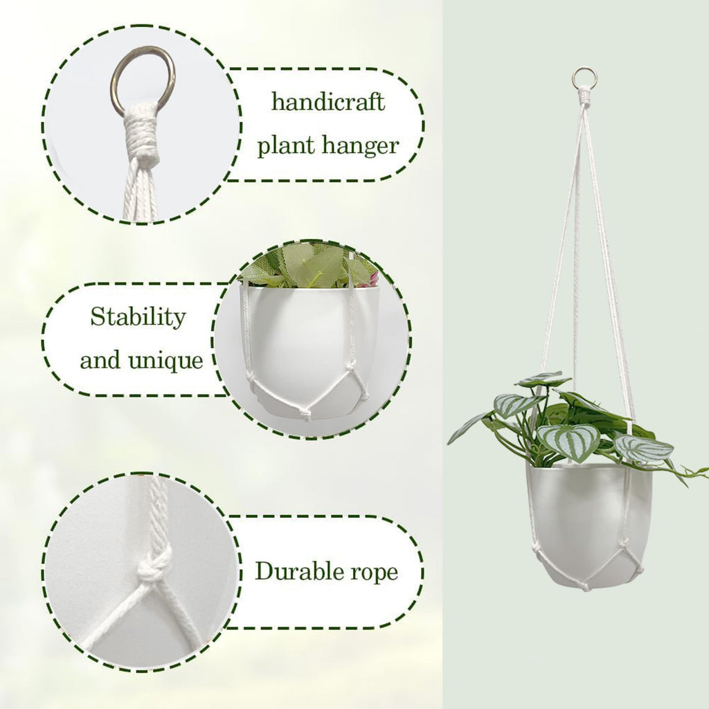 MVOVM Macrame Plant Hanger 5 Pack Hanging Planters for Indoor Plants for Window,Ceiling Crochet Handmade Hanging Plant Holder Planter Hanging Baskets for Boho Home Decor Set