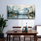 MHARTK66 Canvas Wall Art For Bedroom Framed Decorations For Living Room Modern Office Wall Decor Lake View Painting Forest Tree Landscape Wall Pictures Canvas Artworks Ready To Hang Home Decor