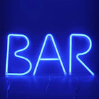 ENUOLI Blue LED Neon Letter Light, USB Batteries Operated Letter Sign for Night Light Lamp Words for Valentines Day, Home, Indoor Wall Decor (G)